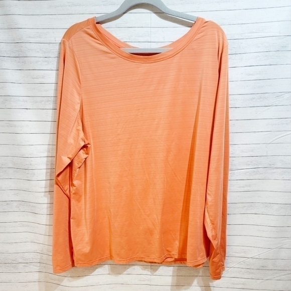 Fabletics Tops - FABLETICS LONG SLEEVE NEOPRENE ORANGE WORKOUT TOP, SZ 3x